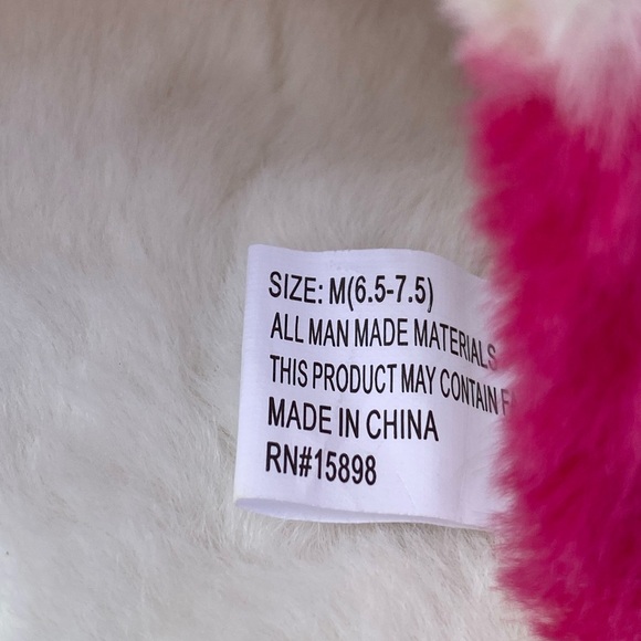 Barbie Pink Cream Faux Fur Logo Super Push Comfy Women's Slippers Sz M (6.5-7.5) - Picture 13 of 13